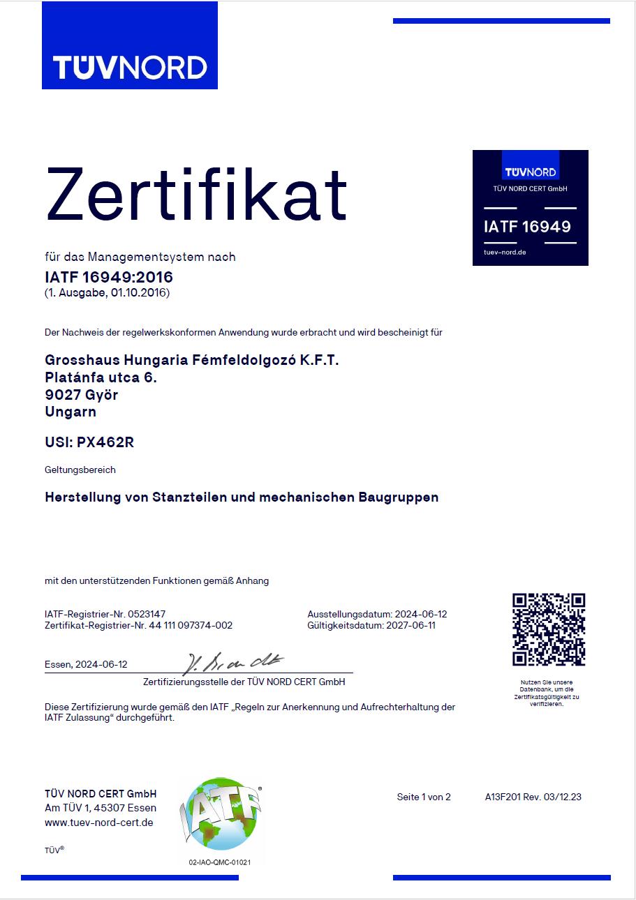 IATF 16949 deutsch / englisch / ungarisch (Ungarn)